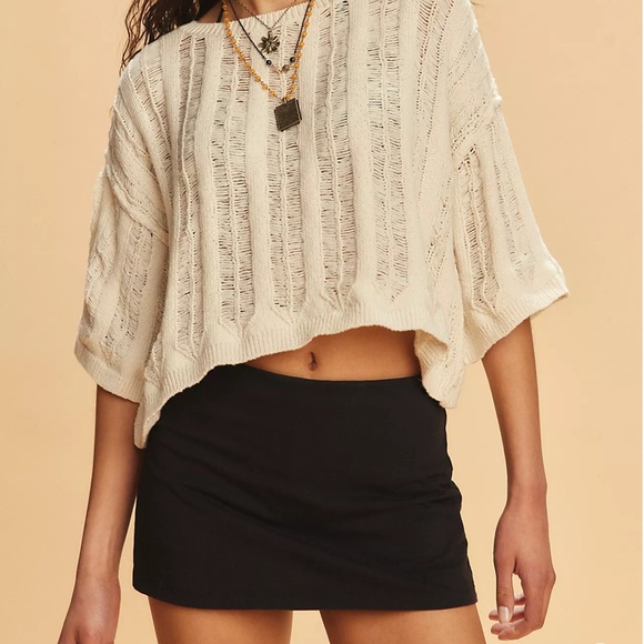 Free People Dresses & Skirts - Free People Black Mini knit Skort